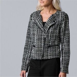Simply Vera Vera Wang Monochrome Tweed Blazer